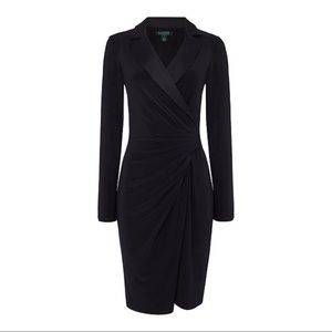 Lauren Ralph Lauren Satin Jersey Tuxedo Dress